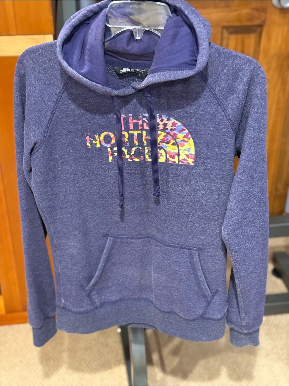 The North Face Women’s Purple Hooded Pullover with Multicolor Logo